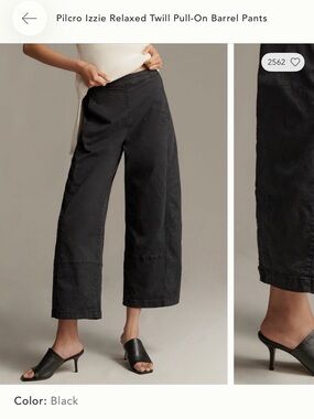 Pilcro Wide-Leg Pull-On Barrel Pants in Black